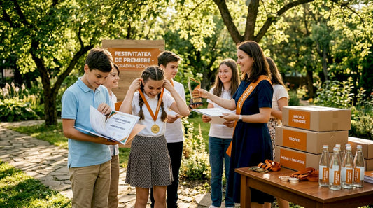 La festivitatea de final de an, elevii au fost recompensați cu premii pentru rezultatele lor.