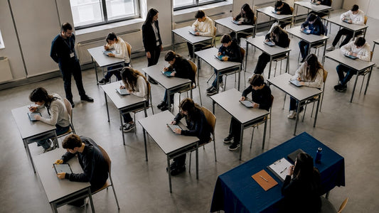 Elevi care participă la o competiție școlară