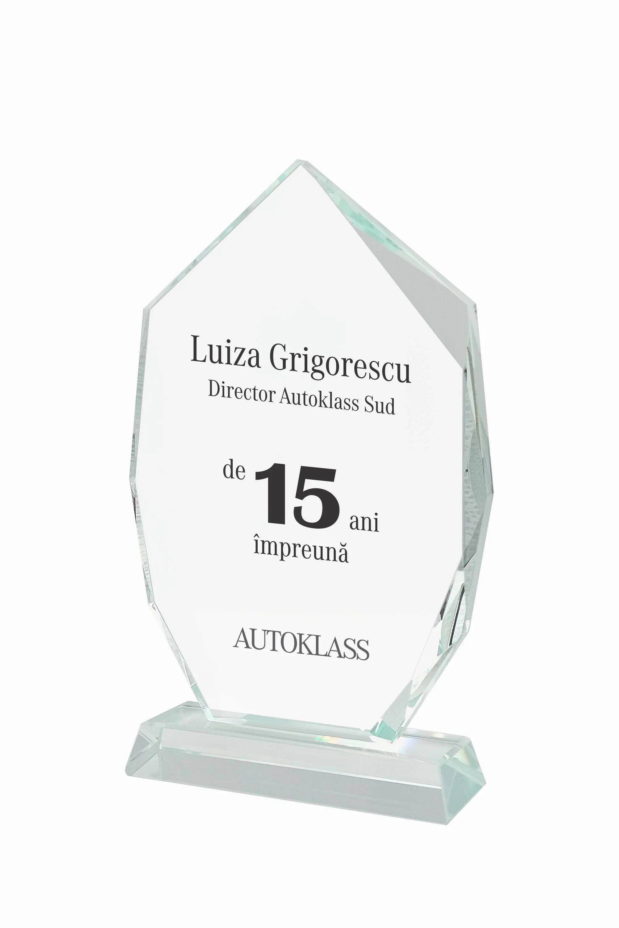 CR 16 | Trofeu din Cristal Personalizabil - TrophyShop