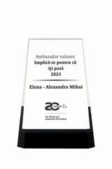 CR 22 | Trofeu din Cristal Personalizabil - TrophyShop